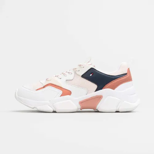 Tommy Hilfiger WMNS Chunky Mixed Textile Trainer Brick Rose