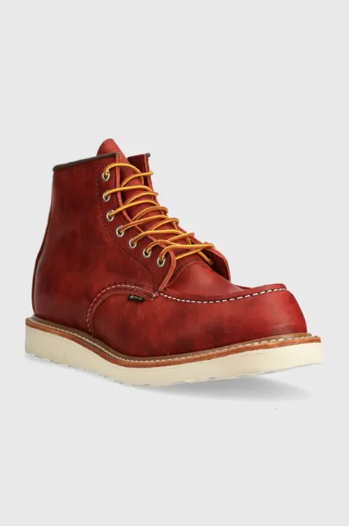 Кожаные ботинки Red Wing Moc Toe мужские цвет красный 8864