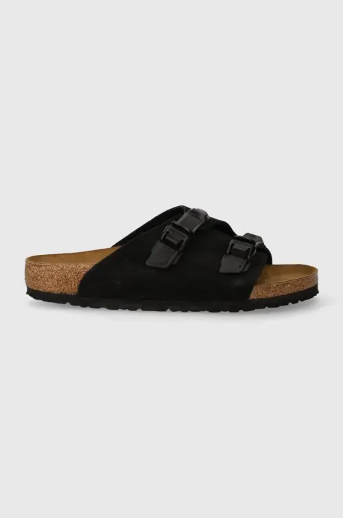 Замшевые шлепанцы Birkenstock Zürich мужские цвет чёрный 1026763