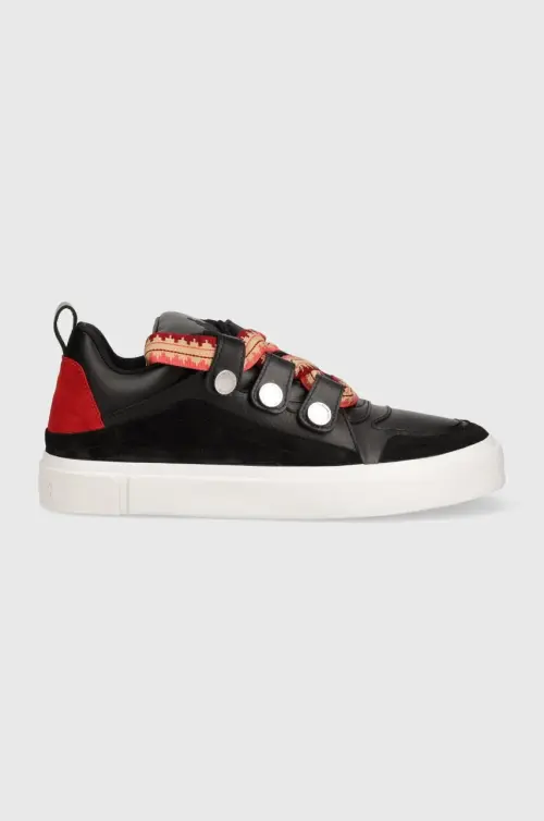 Кожаные кроссовки Marcelo Burlon Ticinella Sneaker цвет чёрный CMIA097S24LEA0011028