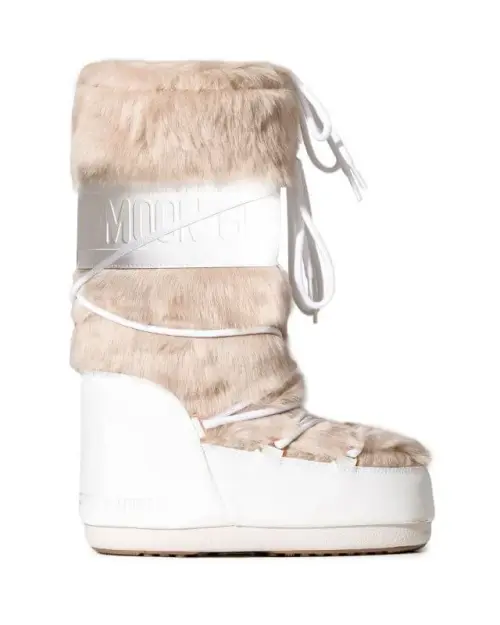 Moon Boot CLASSIC FAUX FUR BEIGE/WHITE