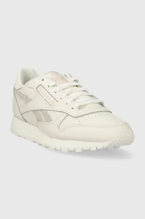 Кожаные кроссовки Reebok CL Leather цвет бежевый