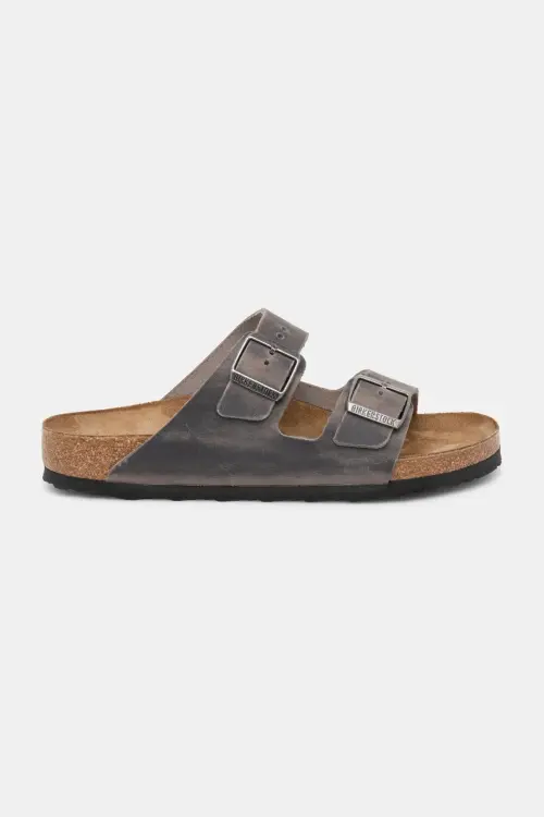 Шлепанцы из нубука Birkenstock Arizona цвет серый 1027046