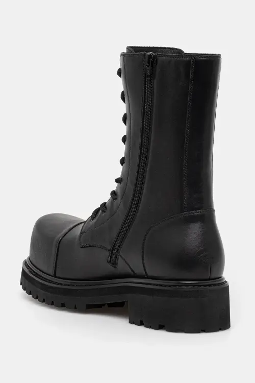 Кожаные полусапоги VETEMENTS Stomp Combat Boot цвет чёрный