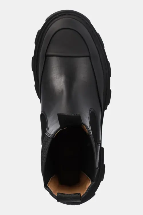 Ботинки GANNI Cleated Low Chelsea Boot цвет чёрный на плоском ходу