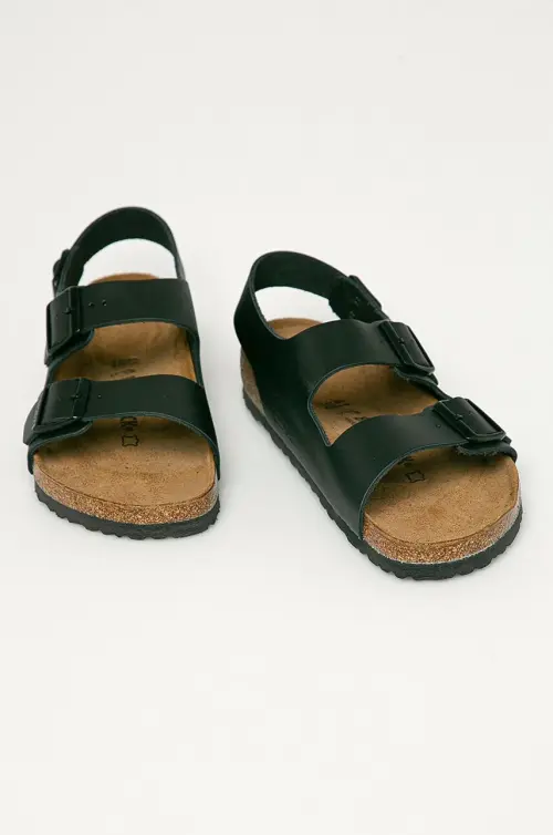 Босоножки из нубука Birkenstock Milano цвет чёрный 34191