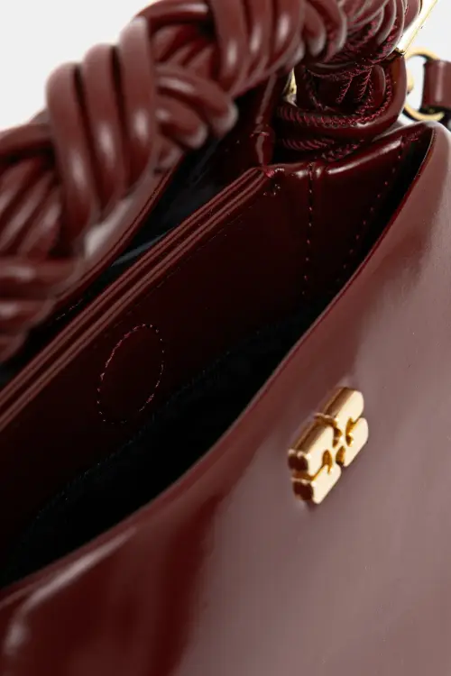 Сумочка GANNI Bou Bag Small Patent Oleatex цвет бордовый