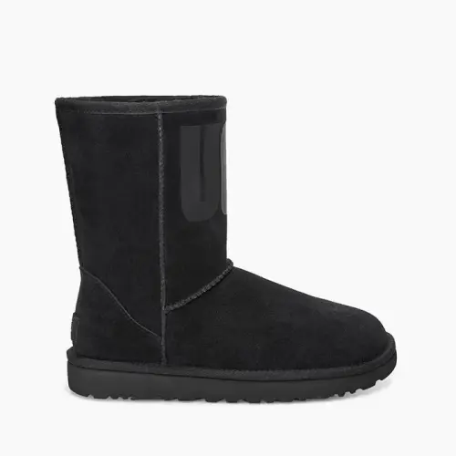 UGG W Classic Short Rubber Logo 1108230 BLK