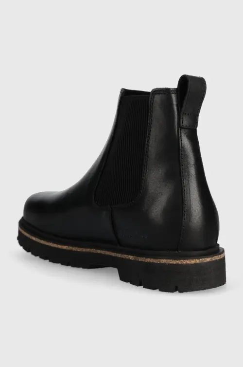 Кожаные полусапоги Birkenstock Highwood женские цвет чёрный на плоском ходу