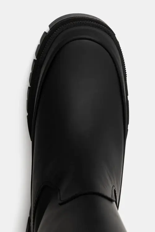 Кожаные сапоги Barbour Saidie Tall Boot цвет чёрный на платформе