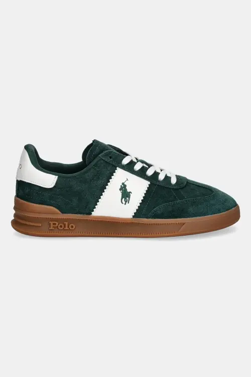 Замшевые кроссовки Polo Ralph Lauren Hrt Aera Pp цвет зелёный 809954903005