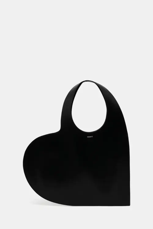 Кожаная сумочка Coperni Double Heart Tote цвет чёрный
