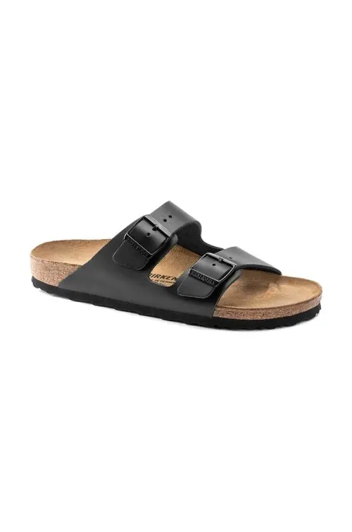Кожаные шлепанцы Birkenstock Arizona мужские цвет чёрный 51191