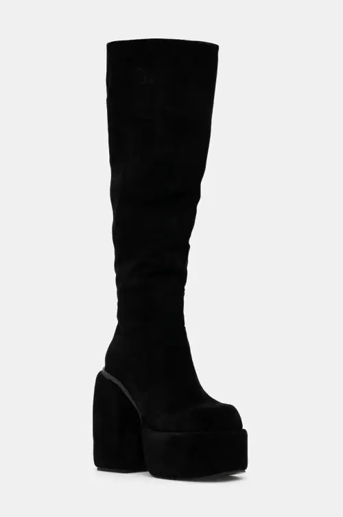 Сапоги Naked Wolfe Space женские цвет чёрный каблук кирпичик Space Black Kid Suede