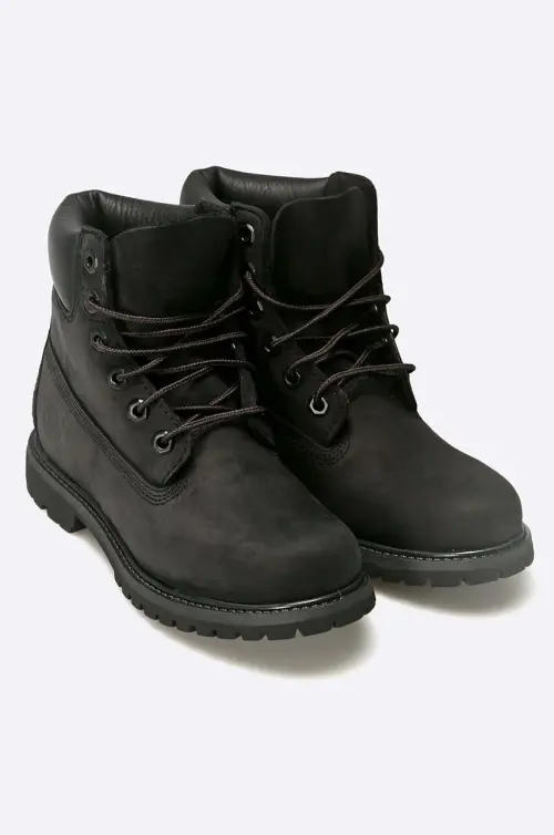 Полусапожки Timberland Premium Boot женские цвет чёрный на плоском ходу 8658A-BLACK