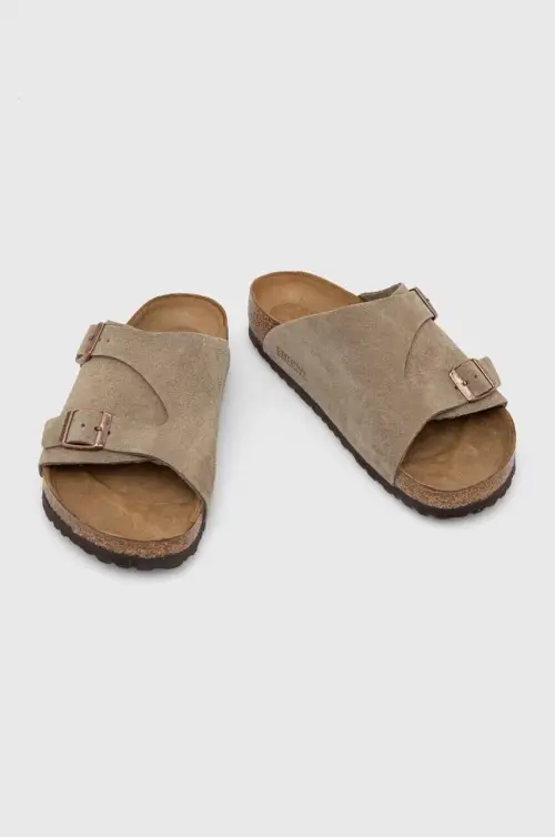 Замшевые шлепанцы Birkenstock Zürich цвет серый 50461