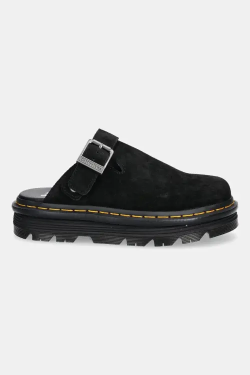 Замшевые шлепанцы Dr. Martens ZebZag Mule Mule цвет чёрный DM31657001