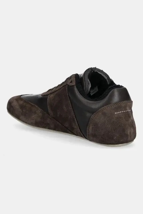 Кожаные кроссовки MM6 Maison Margiela цвет чёрный S66WS0106.P6435.T8009