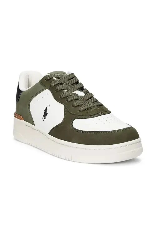 Кожаные кроссовки Polo Ralph Lauren Masters Crt цвет зелёный 809955690002
