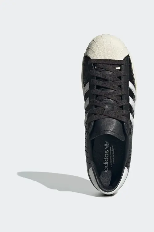 Кожаные кроссовки adidas Originals Superstar Vintage W женские цвет чёрный