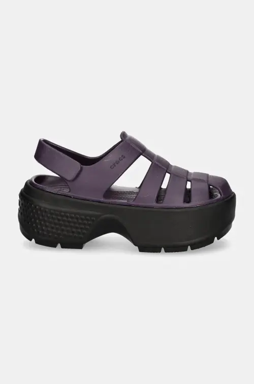 Сандалии Crocs женские цвет фиолетовый на платформе