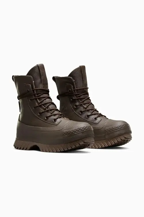 Кожаные кроссовки Converse Chuck Taylor All Star Lugged 2.0 XHI цвет коричневый A10376C