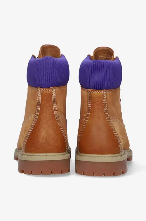 Замшевые ботинки Timberland Heritage 6 женские цвет коричневый на плоском ходу