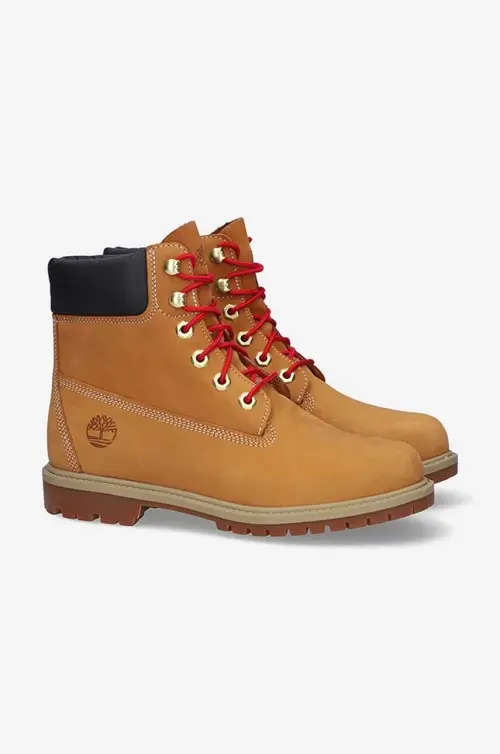 Замшевые ботинки Timberland Heritage 6 In Waterproof цвет коричневый на плоском ходу A2G4R-BROWN