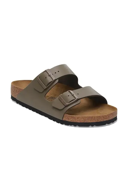 Кожаные шлепанцы Birkenstock Arizona цвет зелёный 1029153
