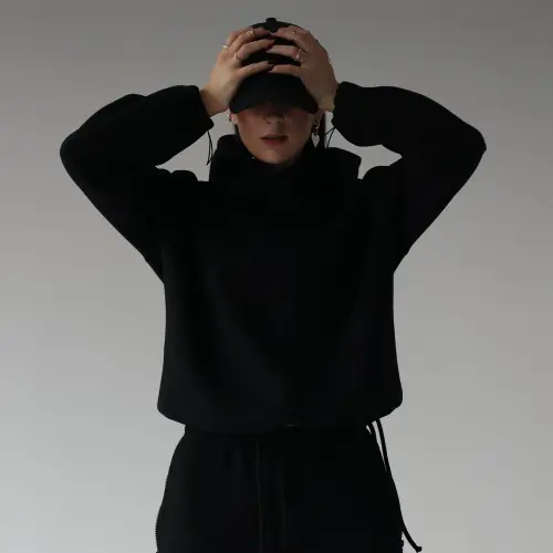 Tassha Yu Choker Hoodie Black 