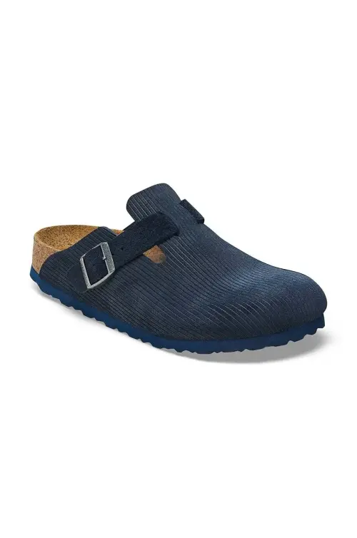 Замшевые шлепанцы Birkenstock Boston Corduroy мужские цвет синий 1026108