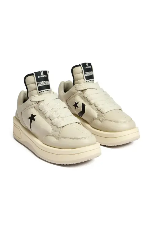 Кожаные кроссовки Rick Owens DRKSHDW x Converse TURBOWPN OX цвет серый DC01EX062.A12R0
