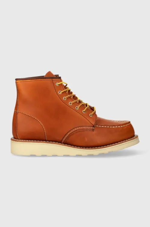 Кожаные полусапожки Red Wing 6-Inch Moc Toe женские цвет коричневый на плоском ходу 3375