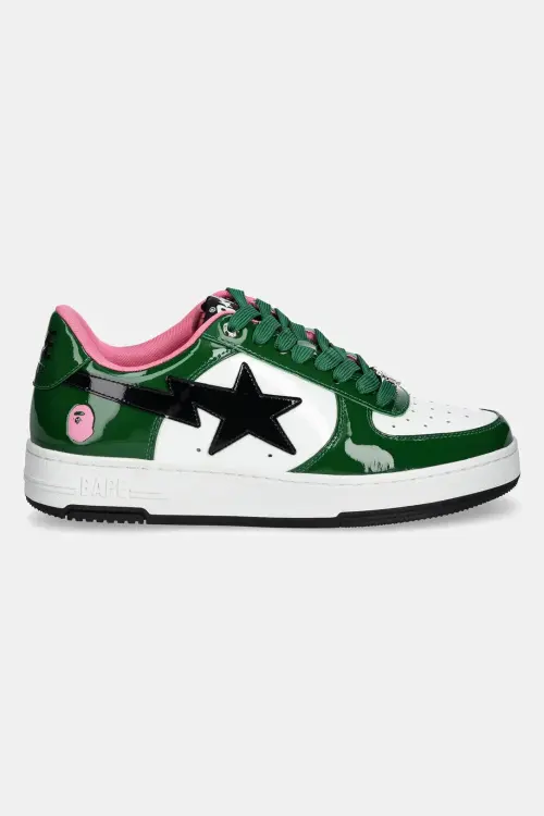 Кожаные кроссовки A Bathing Ape BAPE STA #1 M2 цвет зелёный 1K80191301