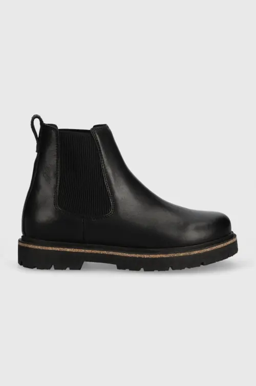 Кожаные полусапоги Birkenstock Highwood женские цвет чёрный на плоском ходу