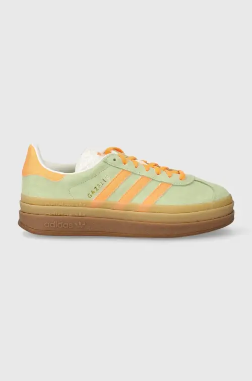 Замшевые кроссовки adidas Originals Gazelle Bold W цвет зелёный IH7495