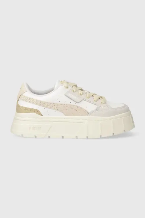 Кожаные кроссовки Puma Mayze Stack Luxe Wns цвет бежевый
