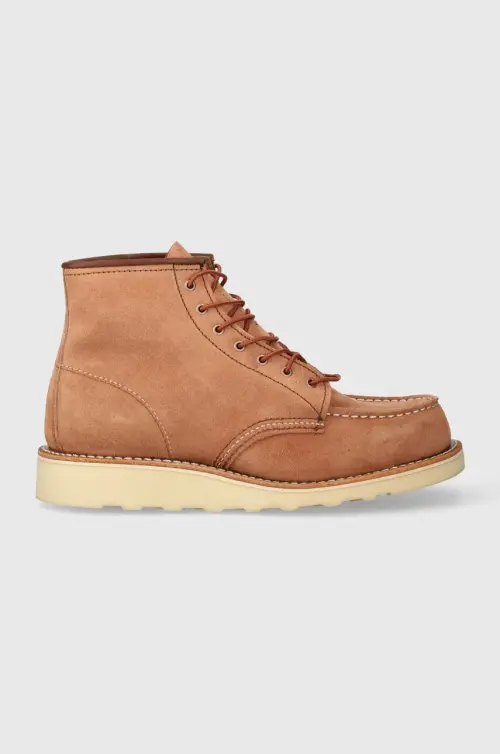 Замшевые ботинки Red Wing 6-Inch Moc Toe женские цвет розовый на плоском ходу 3319
