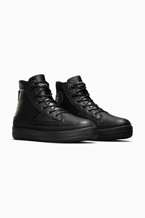 Кожаные кроссовки Converse Chuck Taylor All Star Equip Waterproof цвет чёрный A08557C