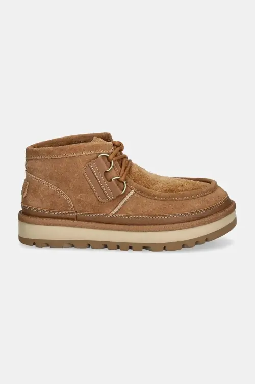 Замшевые кроссовки UGG Hayden Moc мужские цвет коричневый 1158276-CHE