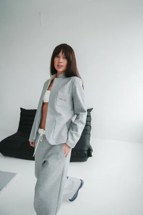 Жакет Tassha Yu Wooly Small Jacket Fossil Melange 