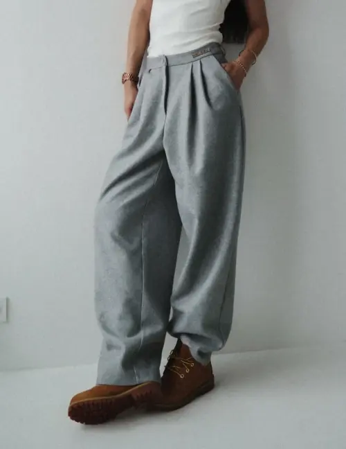 Брюки Tassha Yu Wooly Boss Pants Fossil Melange 