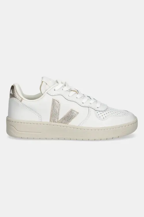 Кожаные кроссовки Veja VI0220737A V-10 LEATHER женские цвет белый VI0220737A