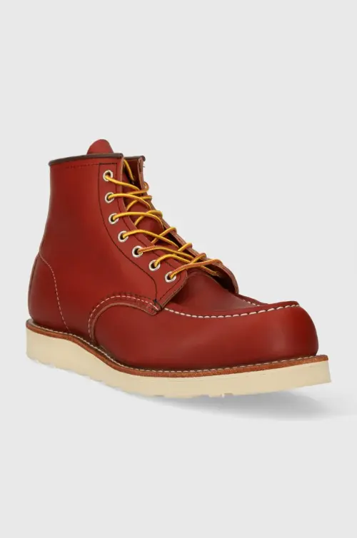 Кожаные ботинки Red Wing Moc Toe мужские цвет красный 8875