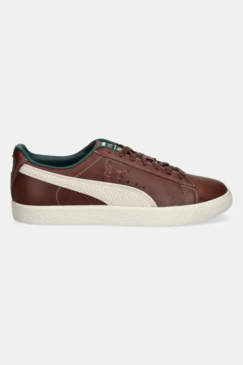 Кожаные кроссовки Puma Clyde Palais Artisan мужские цвет коричневый 402249