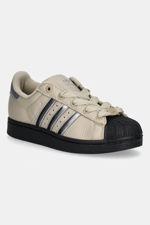 Кожаные кроссовки adidas Originals Superstar II W цвет бежевый