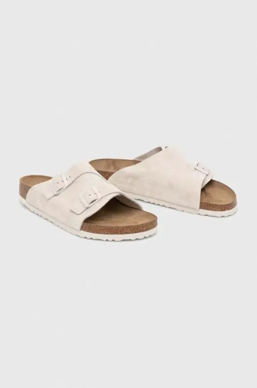 Замшевые шлепанцы Birkenstock Zürich мужские цвет бежевый 1025028