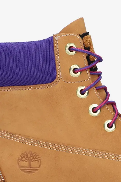 Замшевые ботинки Timberland Heritage 6 женские цвет коричневый на плоском ходу
