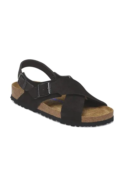 Замшевые сандалии Birkenstock Tulum SFB LEVE женская цвет чёрный 1029779