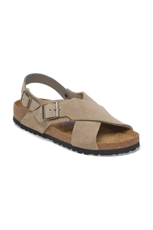 Замшевые сандалии Birkenstock Tulum SFB женские цвет коричневый 1029834